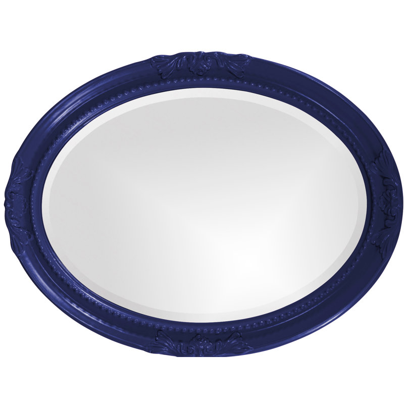 Miroir décoratif mural biseauté de style traditionnel, Bleu marine