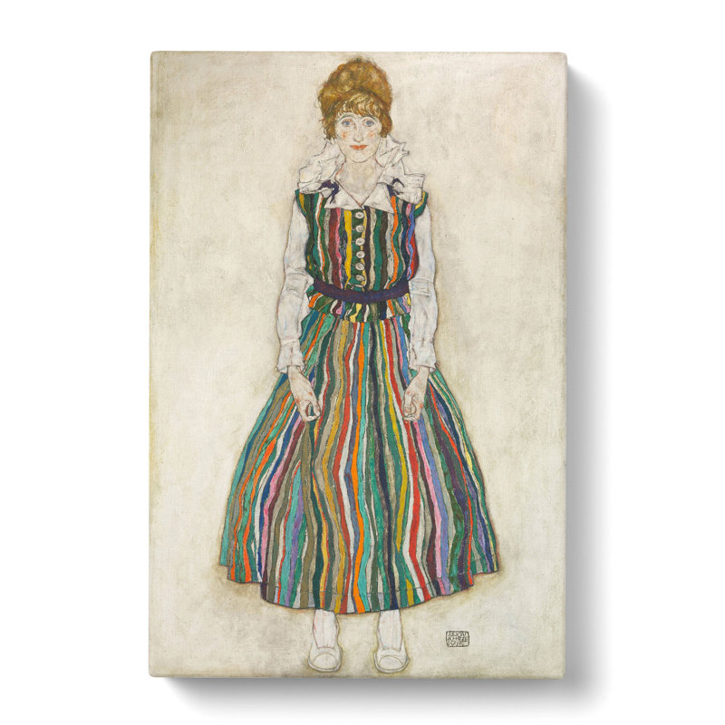Portrait Of Edith by Egon Schiele - Wrapped Canvas, 50cm H x 35cm W x 3cm D