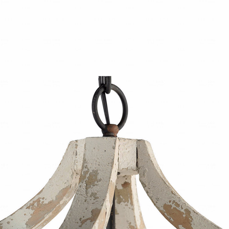 Chandelier  - 4  - Light Wood, Hanging Light Fixture With Adjustable Chain Function