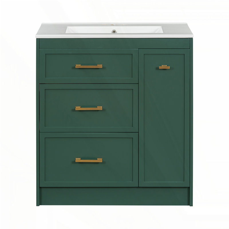 30" Bathroom Vanity Set, Frosty Green
