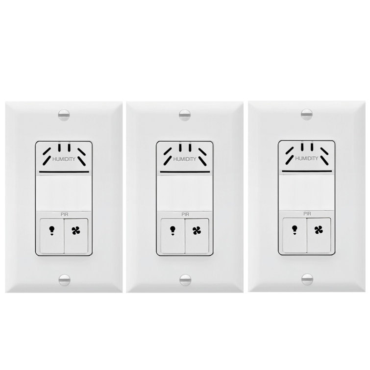 Humidity Sensor Switch With Motion Detector, Bath Fan and Light Control