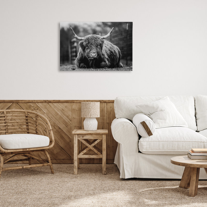 Bétail couché dans l'herbe par Dakota Diener, H 20 po x l 30 po x P 1,5 po