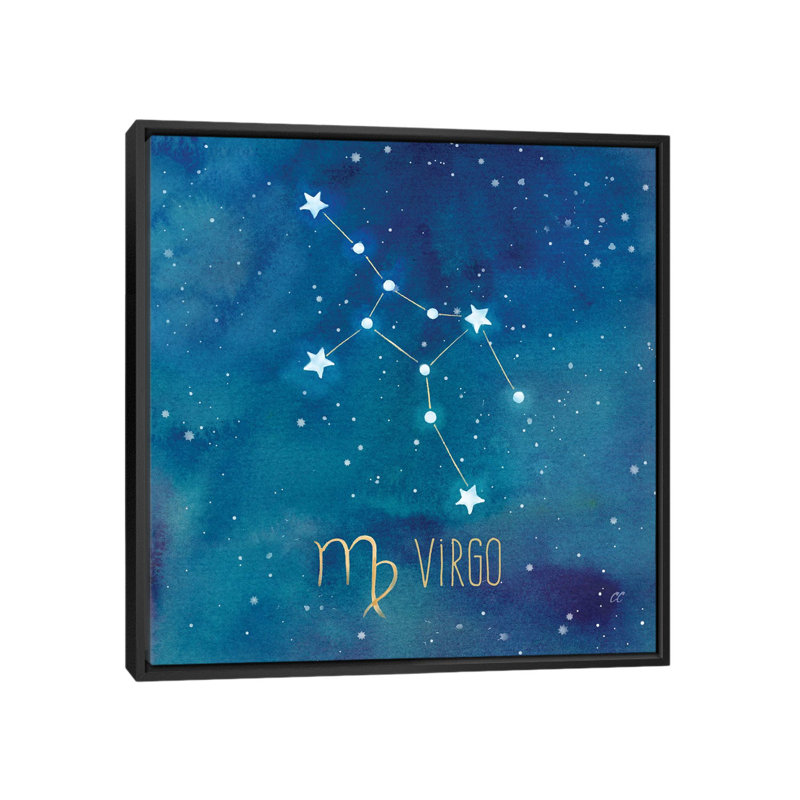 «Star Sign Virgo», photographie sur toile, H 18 po x l 18 po x P 1,5 po, Toile avec cadre noir, Pas de tapis
