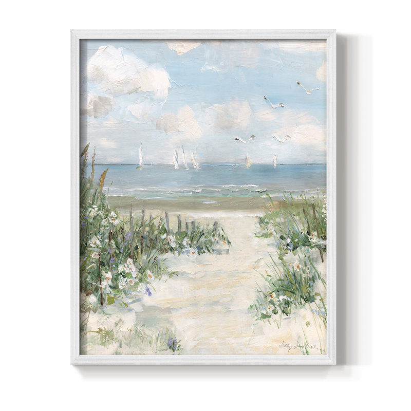 Anchors Away, reproduction encadrée - bois massif, H 11 po x l 9 po, Blanc