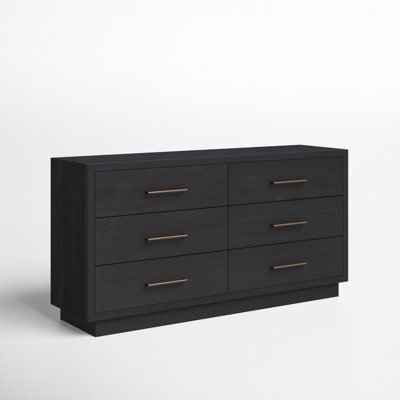 Nigel 6 Drawer 60" W Solid Wood Dresser