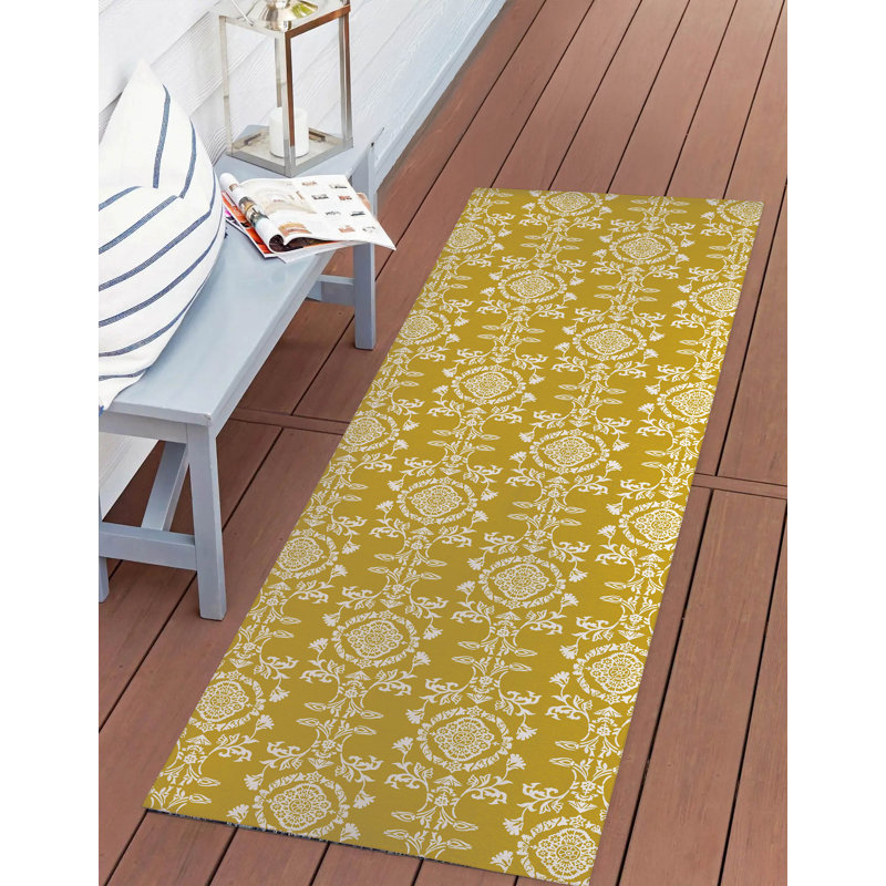 Jackie Soft Step Outdoor Area Rug, Gold, Runner 8' x 2'6"
