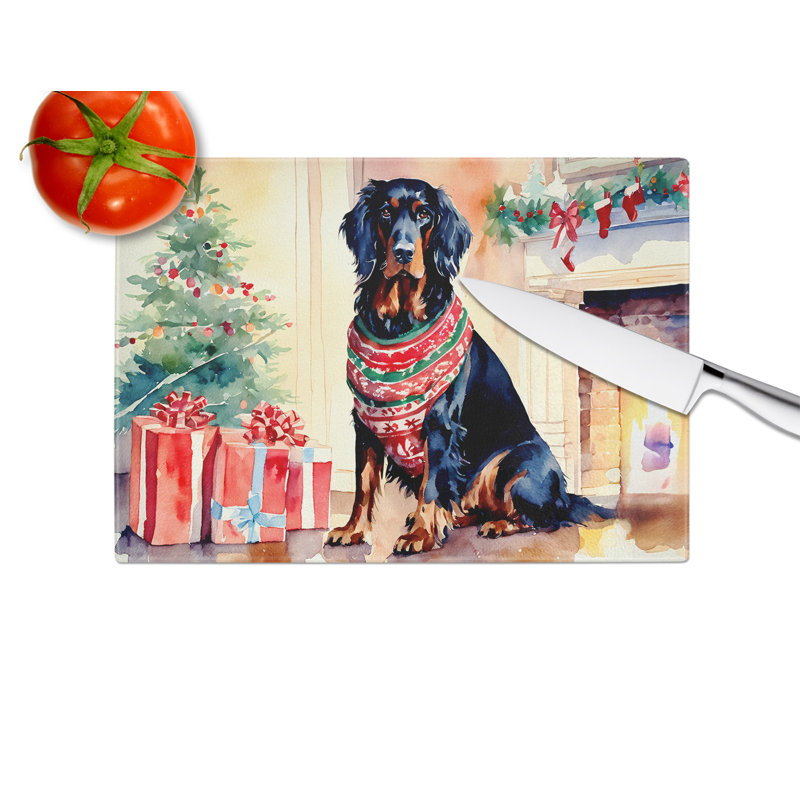 Grande planche à découper en verre Gordon Setter