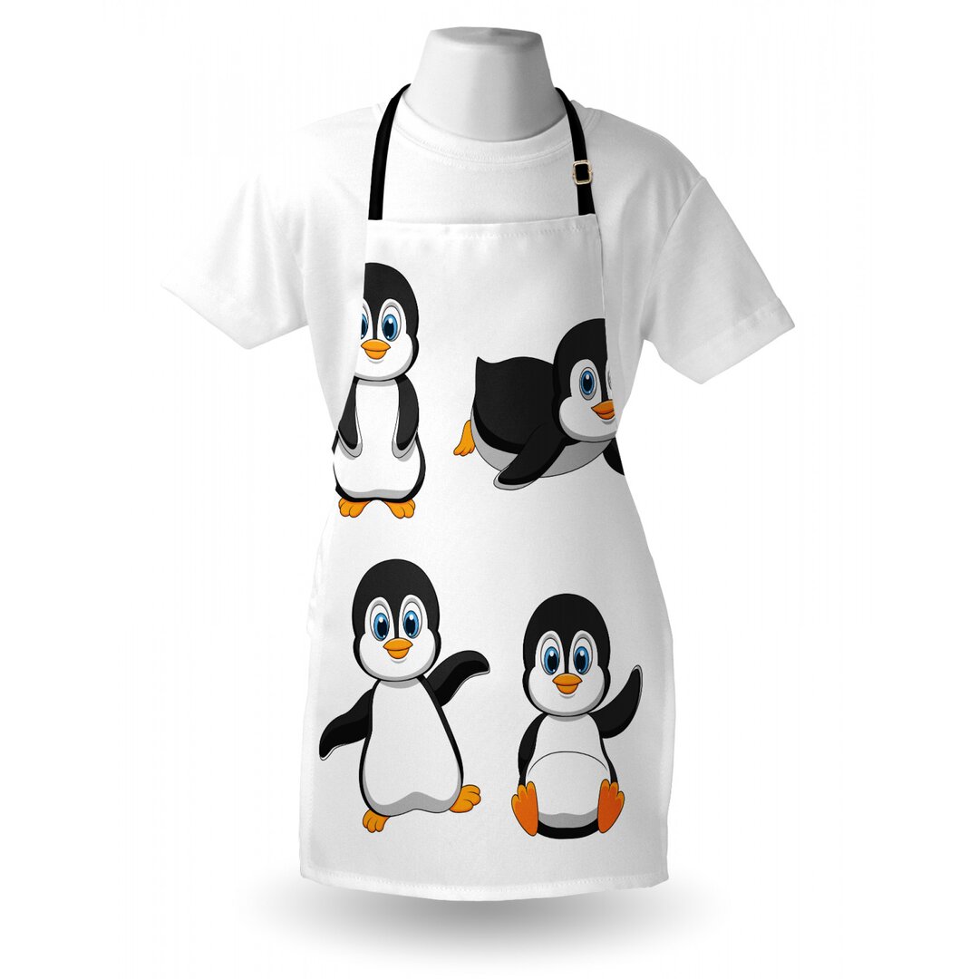 Kochschürze, Penguin Cartoon-Spaß, Baby, Schwarz Blau Orange