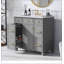 Ensemble de meuble-lavabo 36 po avec comptoir d'évier, gris, lavabo simple