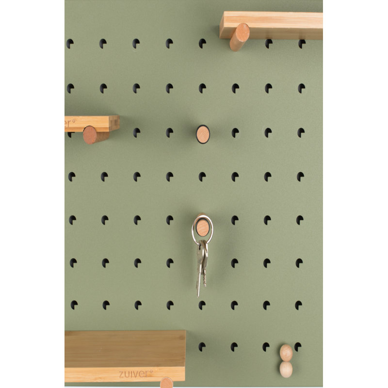 Bundy Wall Storage Organizer with Key Hooks, Green