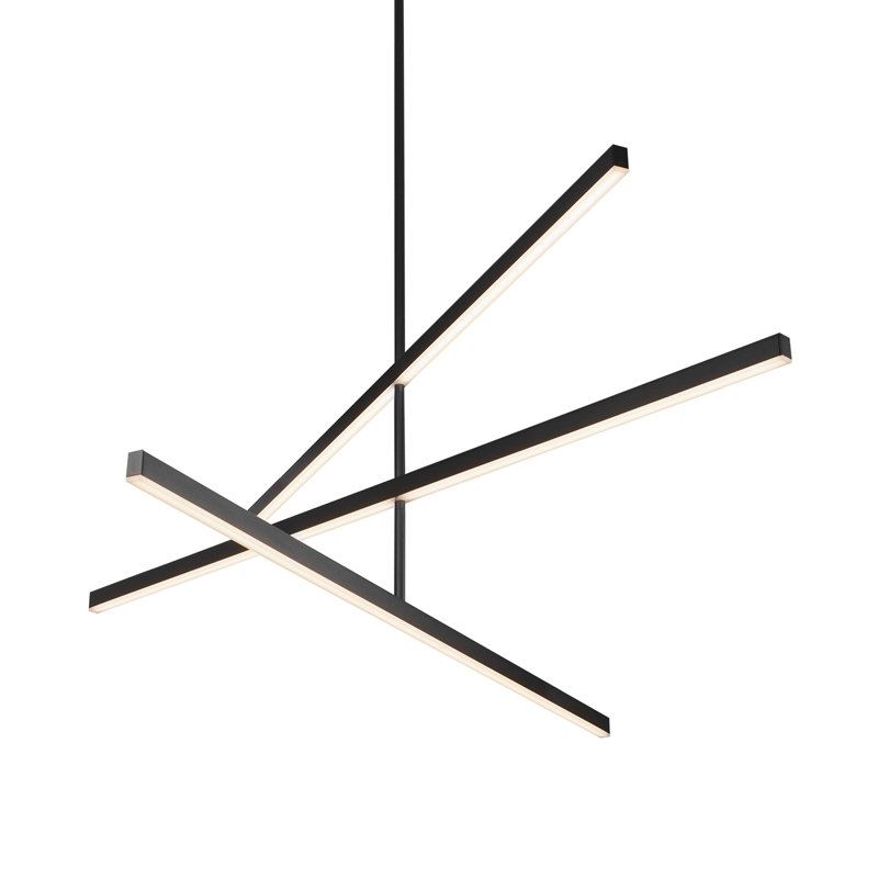 Vega Black 56" LED Linear Chandelier with Adjustable Height