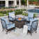 4-Person Rocking Sofa Chairs Seating Group with Fire Pit Table
