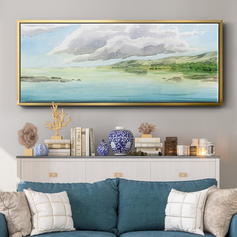 Clear Lagoon I- Framed Canvas, 20" H x 50" W