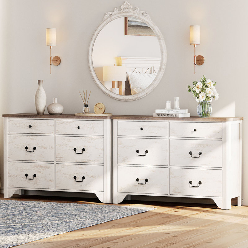 Commode Haikey Farmhouse l 12,4 po, Blanc