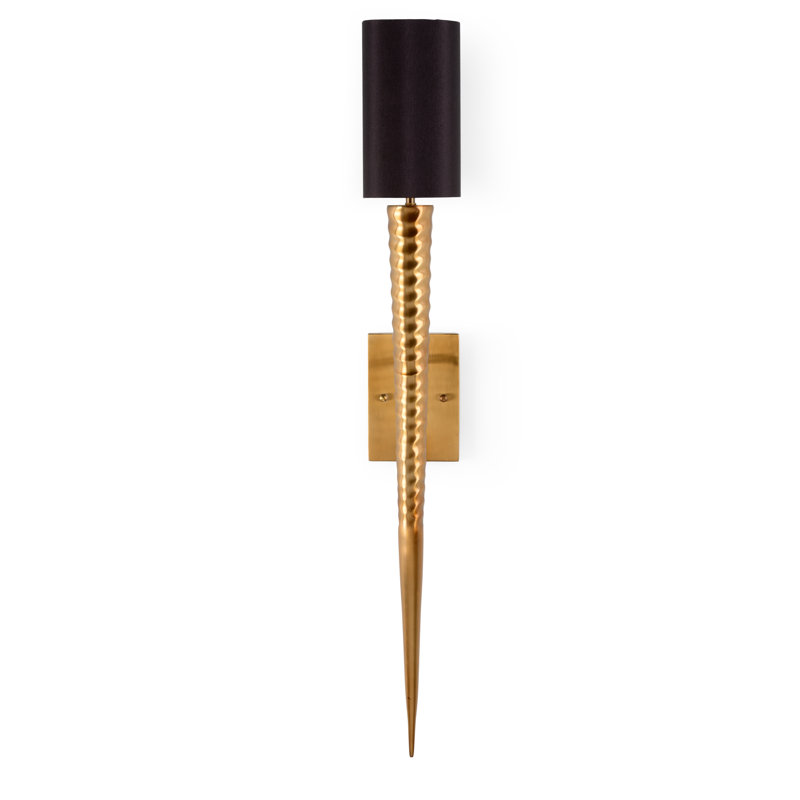 Tarnished Brass Black Silkette 1-Light Wall Sconce