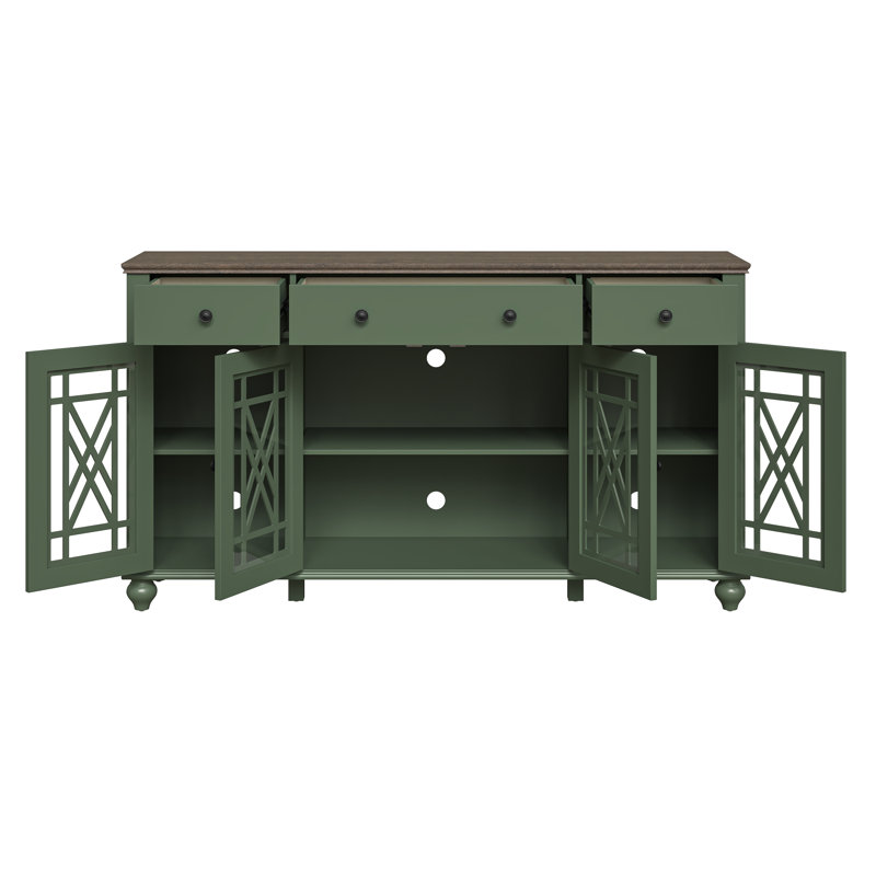 Buffet avec rangement, Green/Oak