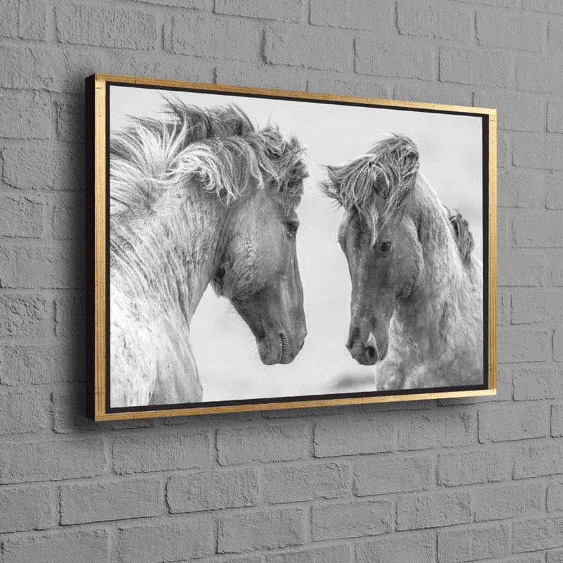 Print on Canvas, 70 cm H x 100 cm W, Framed Print without Mat, Gold