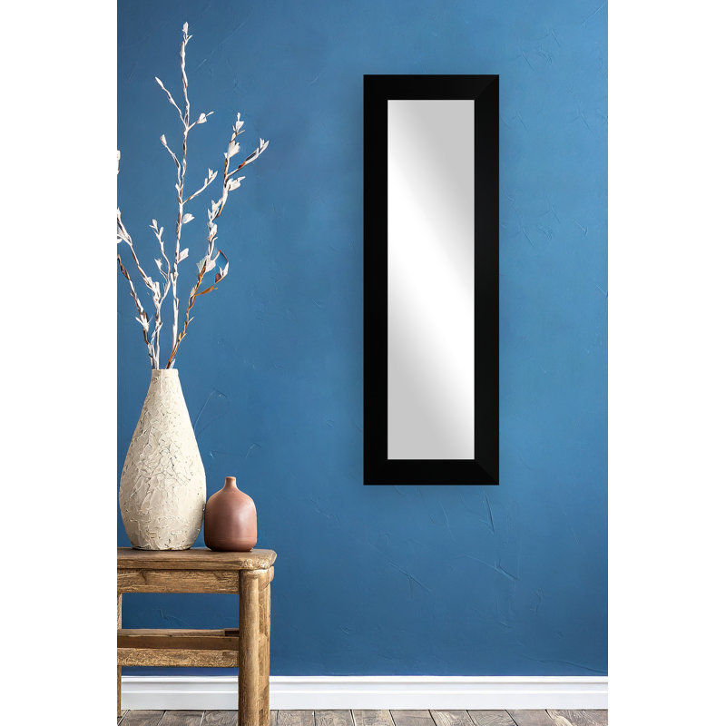 Scioli Flat Wall Mirror, 25.5" H x 9.5" W, Black