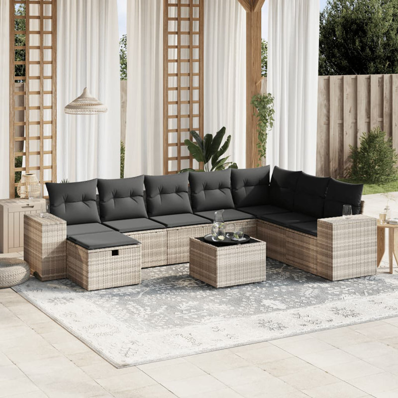  Garden Sofa Set Light Grey