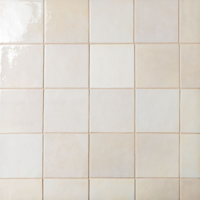Cloe 5" x 5" Ceramic Tile, Creme