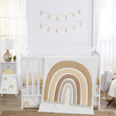 Boho Rainbow 4 Piece Crib Bedding Set