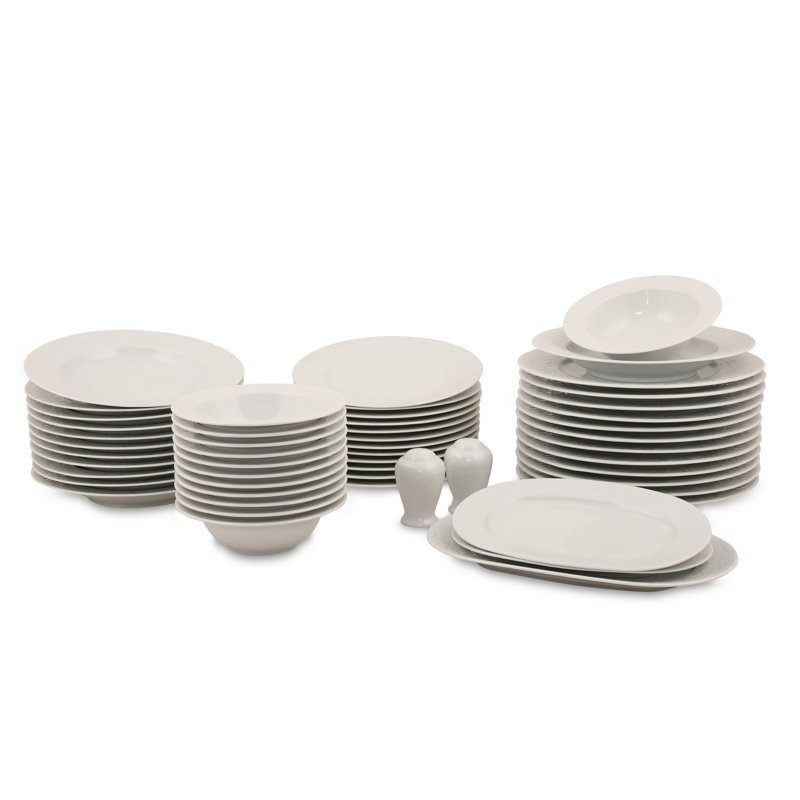 Eugene 53 Piece Porcelain China Dinnerware Set - Service for 12