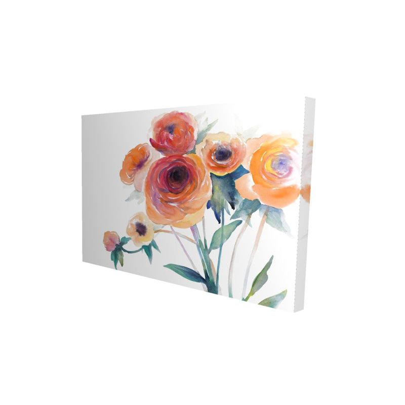 Fleurs aquarelles - Toile florale pour la décoration intérieure