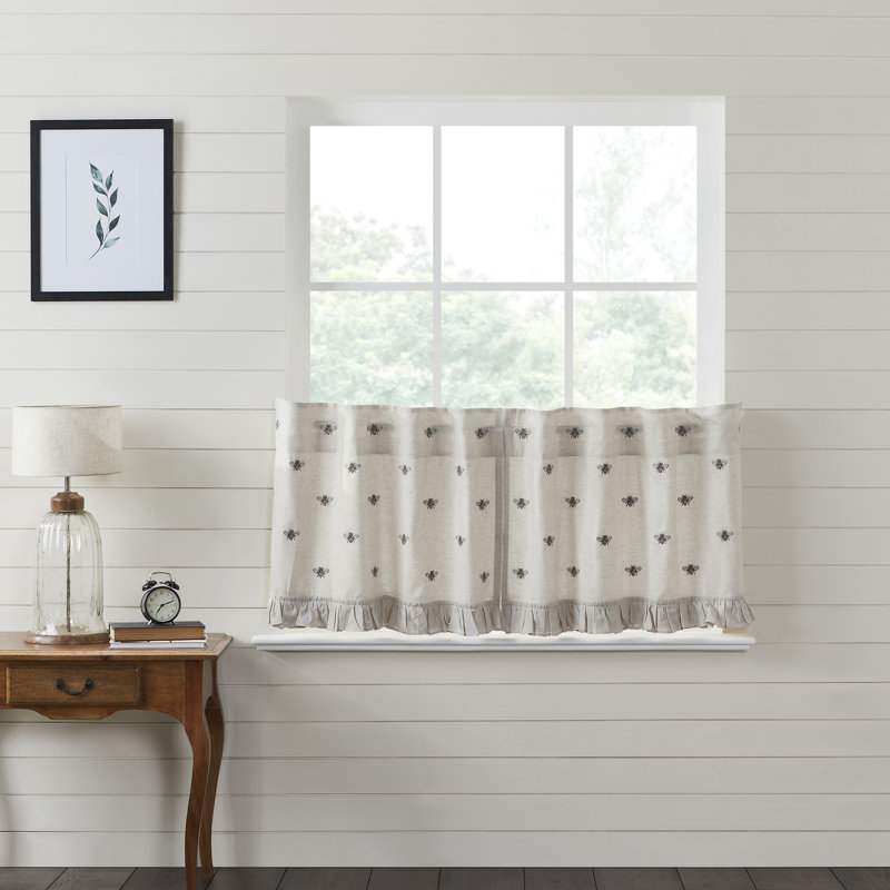 Ruffled 72'' W Cafe Curtain in, 72" W x 24" L
