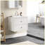 Ensemble de meuble-lavabo flottant blanc 24 po avec lavabo, armoire de rangement murale moderne avec portes et tiroirs, surface peinte
