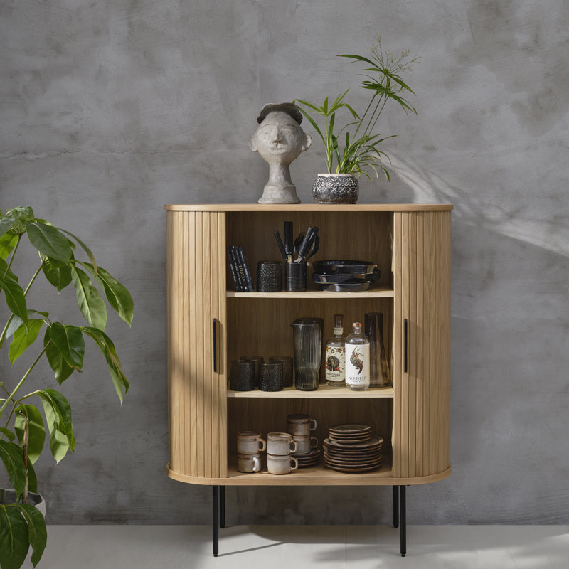 Teneasha Display Cabinet, Light Brown