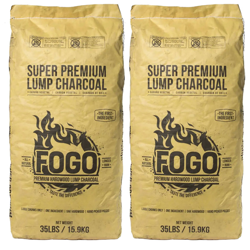 FOGO Super Premium Oak Restaurant Natural Hardwood Lump Charcoal, 32" H x 17" W x 9" D