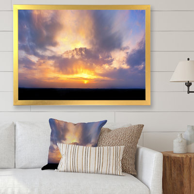 Été coucher de soleil ciel dramatique - décoration murale traditionnelle sur toile