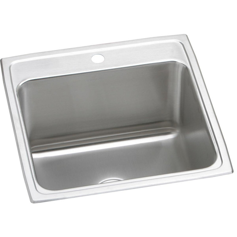 Lustertone 22" L x 22" W Drop-In Kitchen Sink, 1 hole
