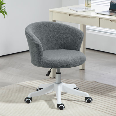 Chaise de bureau Fluffy avec hauteur réglable, sans accoudoirs, gris