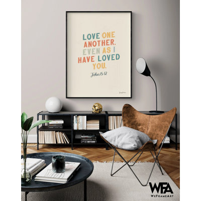 Love One Another Bible Quote Poster, Large Colorful John 15:12 Bible Verse Print, Love Church Poster, Valentine Day Church Print
