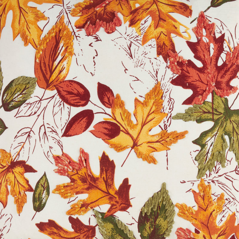 Chemin de table en coton multicolore brodé à feuilles d'automne 16 po x 72 po, L 72 po x l 16 po