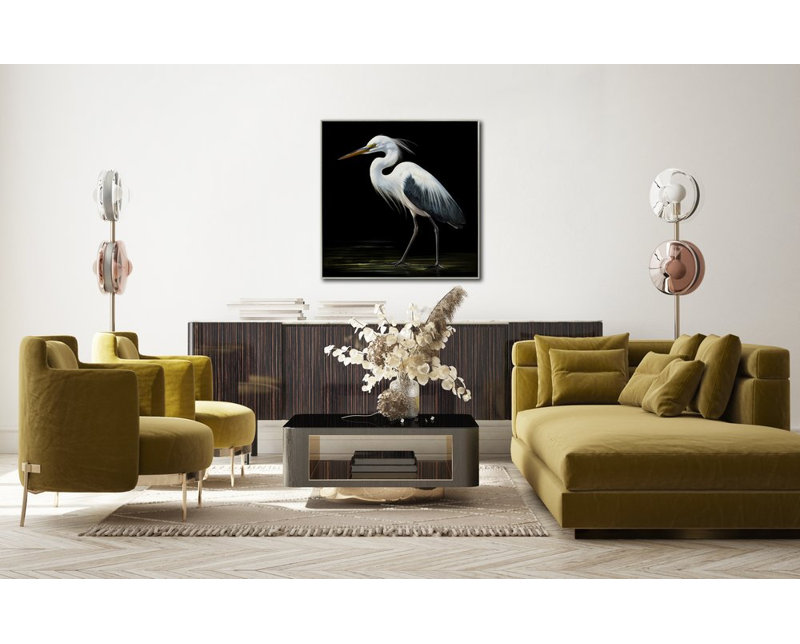 Midnight Heron II Canvas Wall Art