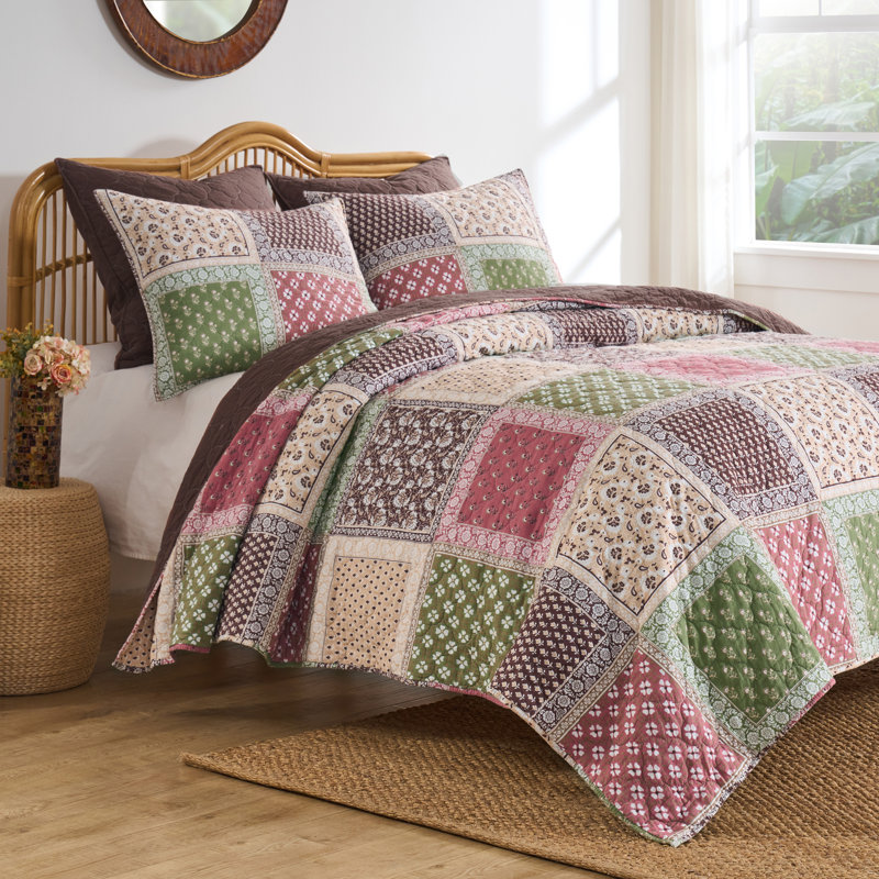 Ensemble de courtepointe Priya, Courtepointe pour lit simple + 1 taie décorative 