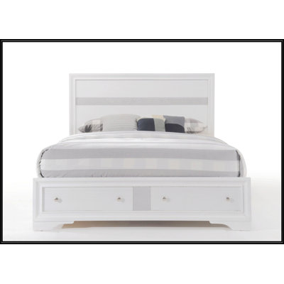 Grand lit avec rangement blanc
