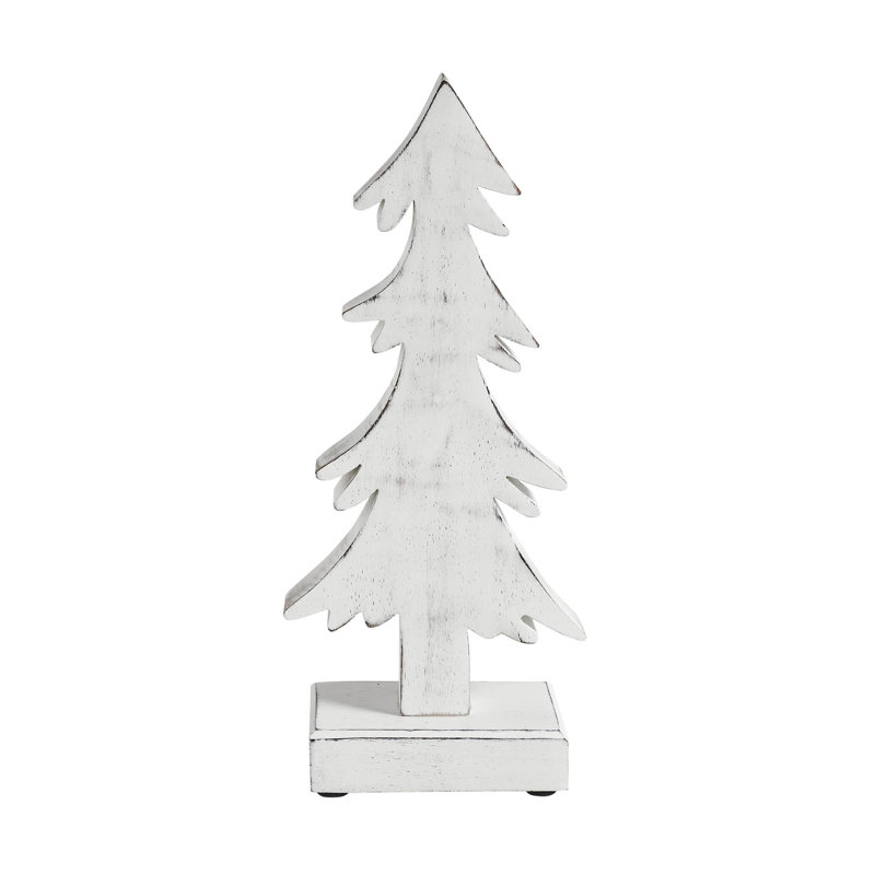 Figurine de Noël en bois blanc, H 12,75 po x l 5,5 po x P 2 po