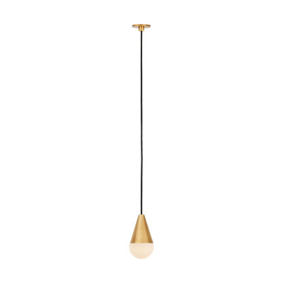 Sean Lavin Cupola 1-light Pendant in Hand Rubbed Antique Brass with Alabaster shade