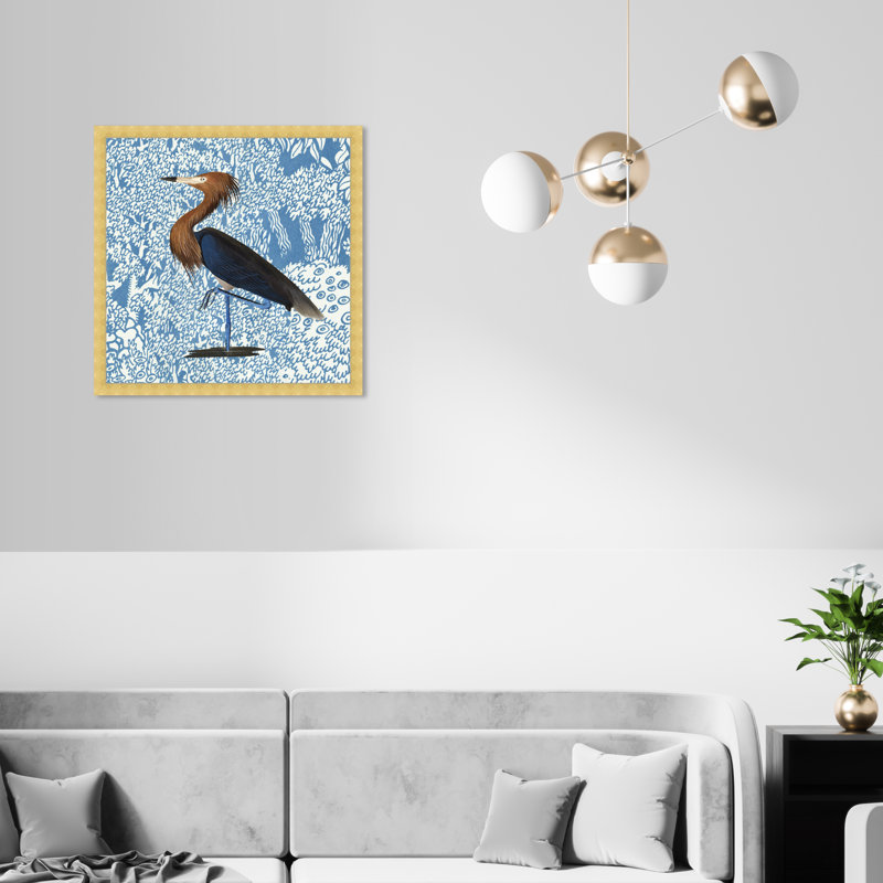 " Bird Pose " by Oliver Gal, 22" H x 22" W x 0.5" D, Gold