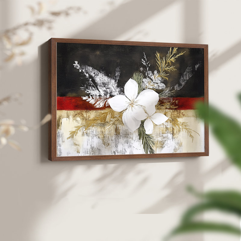 Chirstmas Art-CCXL -Framed Print - Restickable, Noyer, H 16 po x l 20 po