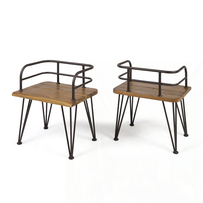 Chaise en bois et métal (ensemble de 2)
