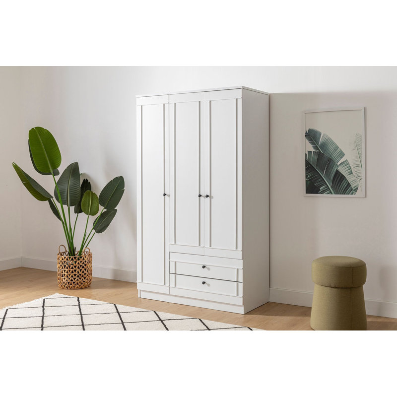 Tektas 3 Door Manufactured Wood Wardrobe, 178cm H x 105cm W x 52cm D