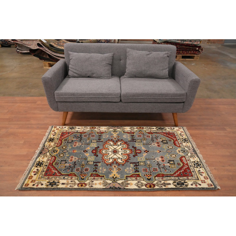 Geometric Oushak Handmade Rug 3x5