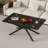 39.37" Rectangular Dining TableTempered Glass Coffee Table,Stylish Design With Metal Legs-189386035