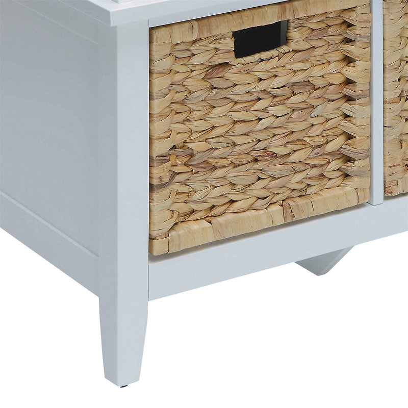 Banc de rangement à 3 tiroirs Laverne, Bleu sarcelle en double, 19" H x 43" W x 16" D