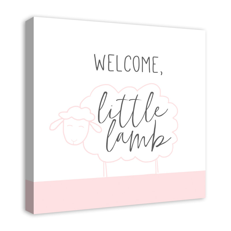 « welcome little agneau », art sur toile Leeza, H 12 po x l 12 po x P 1,25 po