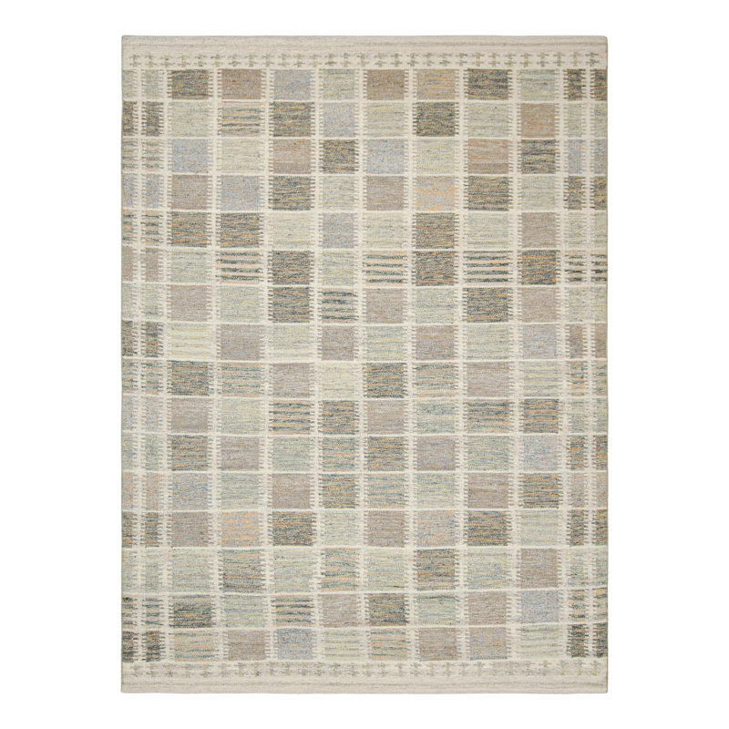 Scandinavian Wool Geometric Area Rug, Rectangle 12' x 15'
